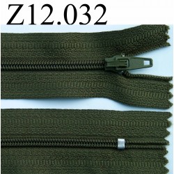 fermeture zip à glissière longueur 12 cm couleur vert kaki non séparable zip nylon