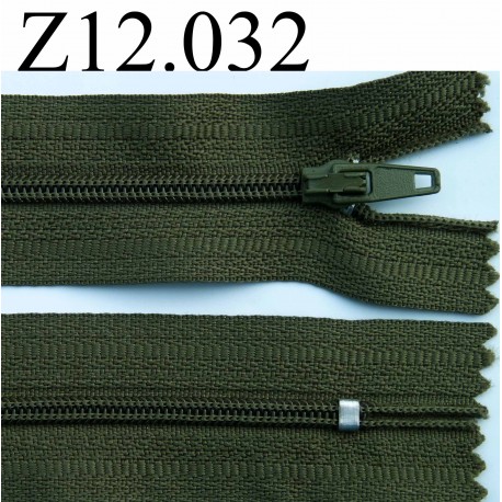 fermeture éclair longueur 12 cm couleur vert kaki non séparable zip nylon