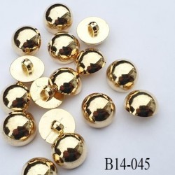 bouton 14 mm pvc couleur doré or accroche avec un anneau diamètre 14 millimètres