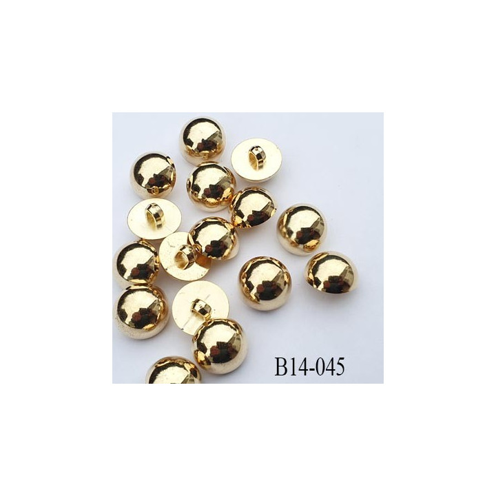 bouton 14 mm pvc couleur doré or accroche avec un anneau diamètre 14 millimètres