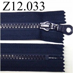 fermeture zip à glissière longueur 12 cm couleur bleu non séparable zip nylon