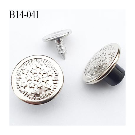 Bouton pour jean 14 mm en métal couleur métal lumineux avec le clou 14 millimètre prix pour le clou et le bouton