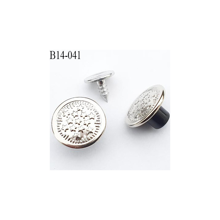 Bouton pour jeans 14 mm en métal couleur métal lumineux avec le clou 14 millimètre prix pour le clou et le bouton