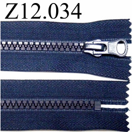 fermeture éclair longueur 12 cm couleur bleu non séparable zip nylon largeur 3,3 cm largeur du zip 5,5 mm 	