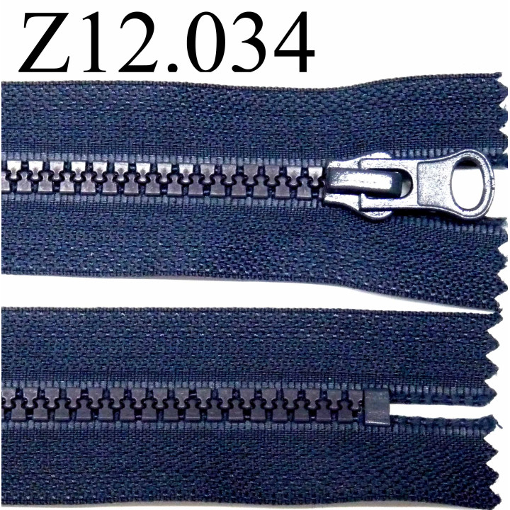 fermeture éclair longueur 12 cm couleur bleu non séparable zip nylon largeur 3,3 cm largeur du zip 5,5 mm 	