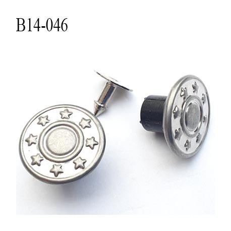 Bouton pour jeans 14 mm en métal couleur aluminium avec le clou 14  millimètre prix pour le clou et le bouton