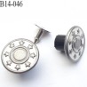 Bouton pour jeans 14 mm en métal couleur aluminium avec le clou 14 millimètre prix pour le clou et le bouton