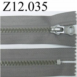 fermeture éclair longueur 12 cm couleur gris non séparable zip nylon largeur 3,3 cm largeur du zip 5,5 mm