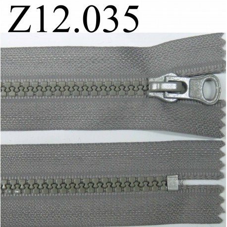 fermeture éclair longueur 12 cm couleur gris non séparable zip nylon largeur 3,3 cm largeur du zip 5,5 mm