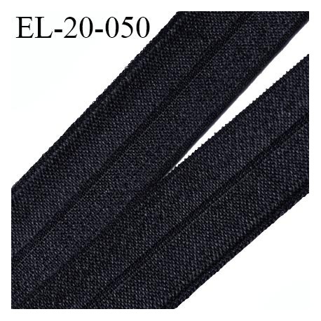 élastique 20 mm pré plié noir plat souple largeur 20 mm, pour , tissus en lycra ou extensibles prix au mètre