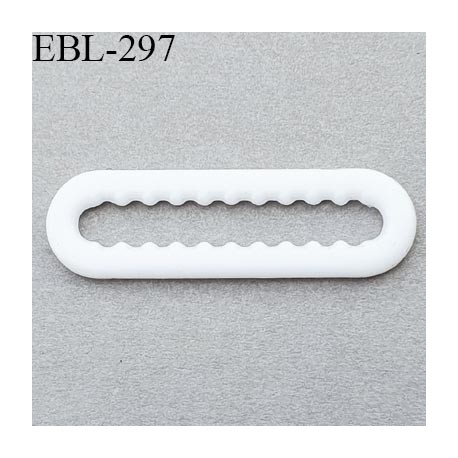 réglette 20 mm réglage de bretelle soutien gorge pvc blanc avec picot pour bloquer la bretelle largeur intérieur 20 mm