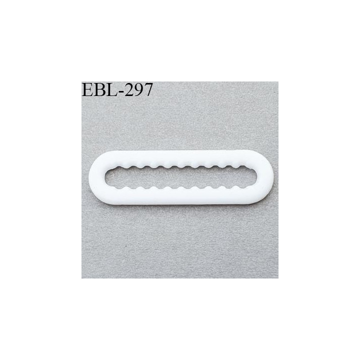 réglette 20 mm réglage de bretelle soutien gorge pvc blanc avec picot pour bloquer la bretelle largeur intérieur 20 mm