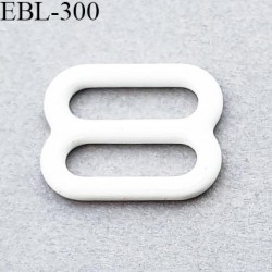 boucle de réglage 8 mm réglette métal plastifié blanc brillant  largeur 8 mm intérieur prix à l'unité haut de gamme