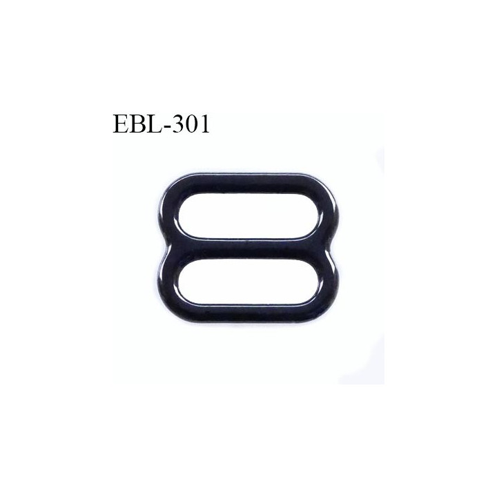 boucle de réglage 8 mm réglette métal plastifié noir brillant  largeur 8 mm intérieur prix à l'unité haut de gamme