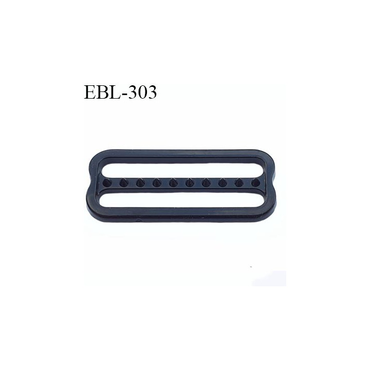 réglette 24 mm réglage de bretelle soutien gorge pvc noir avec picot pour bloquer la bretelle largeur intérieur 24 mm