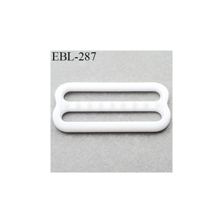 réglette 19 mm réglage de bretelle soutien gorge pvc blanc avec picot pour bloquer la bretelle largeur intérieur 19 mm