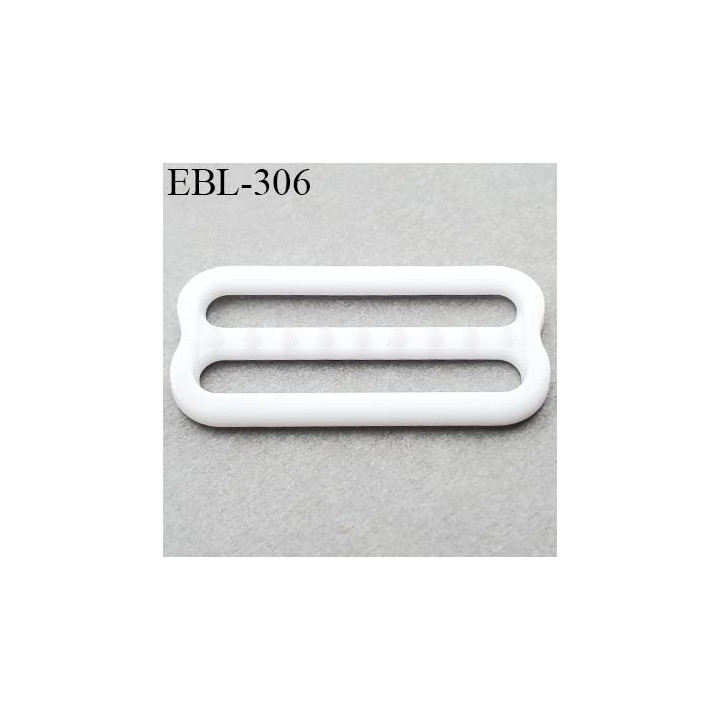 réglette 22 mm réglage de bretelle soutien gorge pvc blanc avec picot pour bloquer la bretelle largeur intérieur 22 mm
