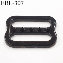 réglette 12 mm réglage de bretelle soutien gorge pvc noir avec picot pour bloquer la bretelle largeur intérieur 12 mm