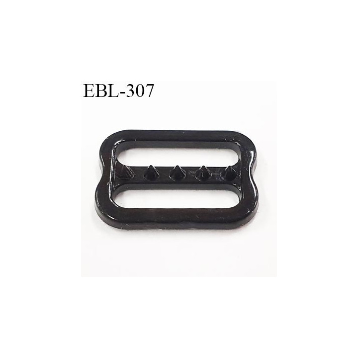 réglette 12 mm réglage de bretelle soutien gorge pvc noir avec picot pour bloquer la bretelle largeur intérieur 12 mm
