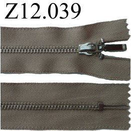 fermeture éclair longueur 12 cm couleur beige kaki non séparable zip métal