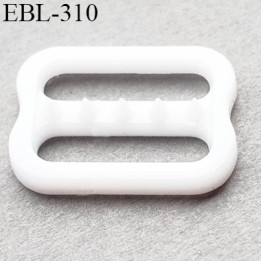 réglette 12 mm réglage de bretelle soutien gorge pvc blanc avec picot pour bloquer la bretelle largeur intérieur 12 mm