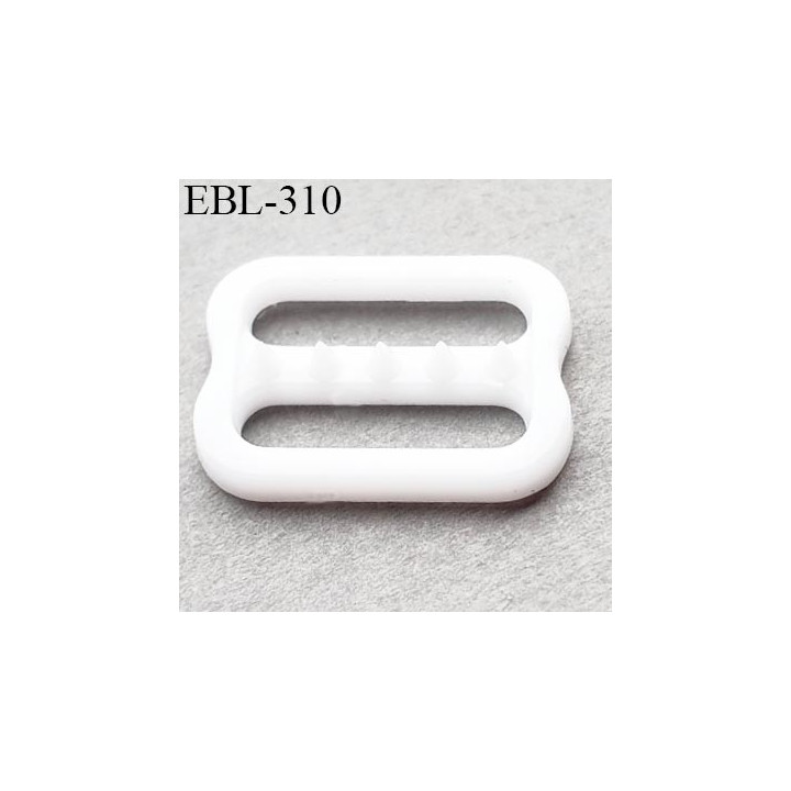 réglette 12 mm réglage de bretelle soutien gorge pvc blanc avec picot pour bloquer la bretelle largeur intérieur 12 mm