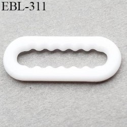 réglette 12 mm réglage de bretelle soutien gorge pvc blanc avec picot pour bloquer la bretelle largeur intérieur 12 mm