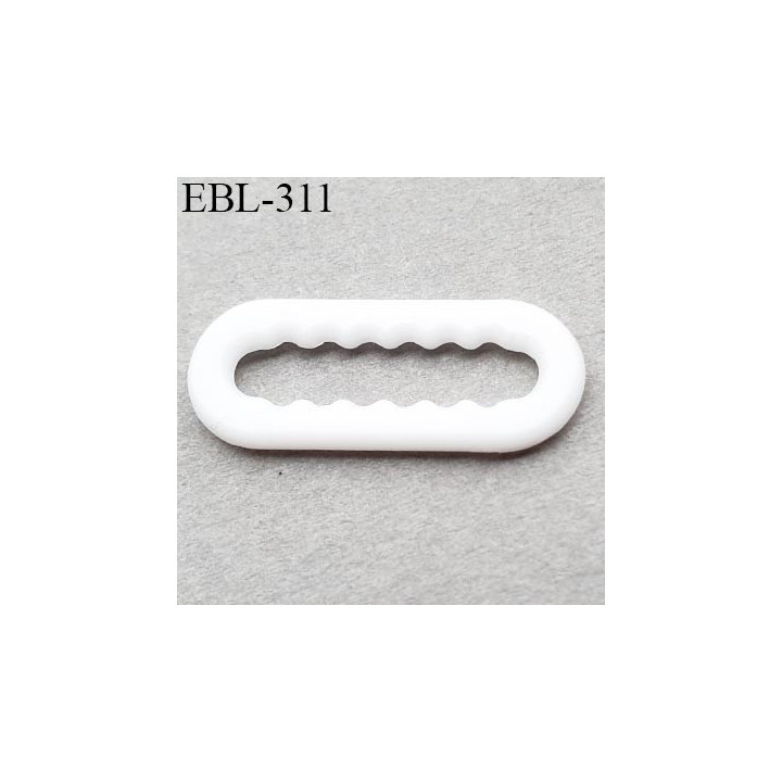 réglette 12 mm réglage de bretelle soutien gorge pvc blanc avec picot pour bloquer la bretelle largeur intérieur 12 mm