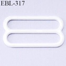 boucle de réglage 23 mm  réglette métal plastifié  blanc brillant pour soutien gorge largeur intérieur 23 mm  haut de gamme