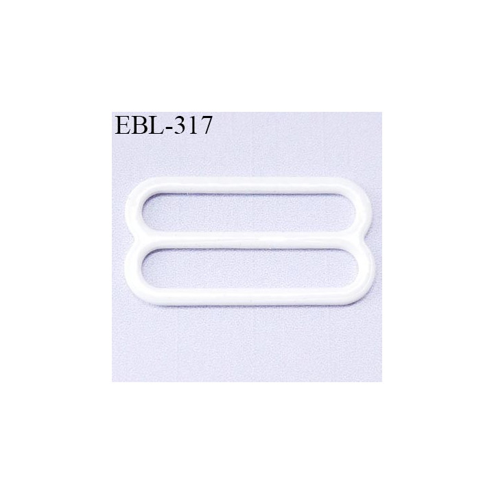 boucle de réglage 23 mm  réglette métal plastifié  blanc brillant pour soutien gorge largeur intérieur 23 mm  haut de gamme