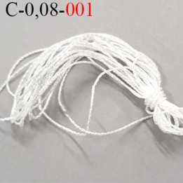 Cordon lien 0.8 mm  en polyamide très très solide style tressé couleur naturel brillant souple diamètre 0.8 mm prix au mètre