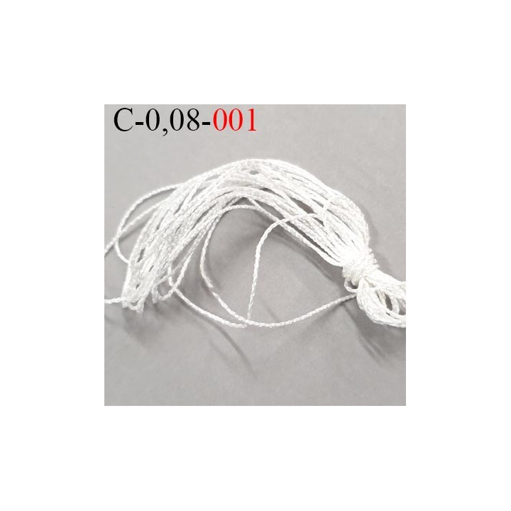 Cordon lien 0.8 mm  en polyamide très très solide style tressé couleur naturel brillant souple diamètre 0.8 mm prix au mètre