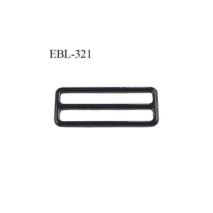 boucle de réglage 22 mm réglette métal plastifié noir brillant  largeur 22 mm intérieur prix à l'unité haut de gamme