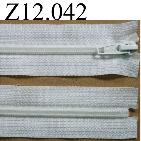 fermeture éclair longueur 12 cm couleur blanc non séparable zip nylon largeur 3 cm largeur du zip 4 mm 