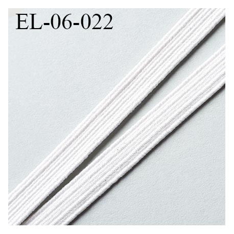 élastique plat 6 mm couleur blanc souple largeur 6 mm prix au mètre