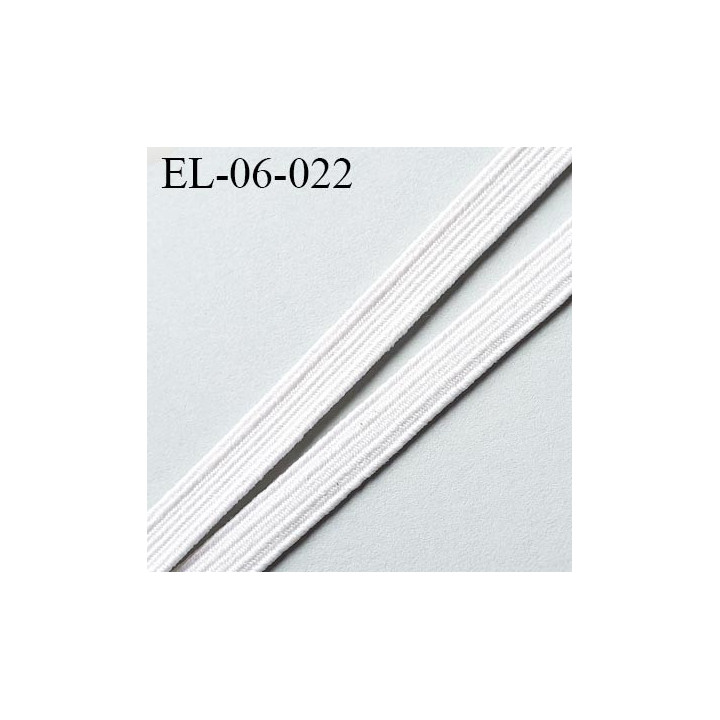 élastique plat 6 mm  couleur blanc souple largeur 6 mm prix au mètre