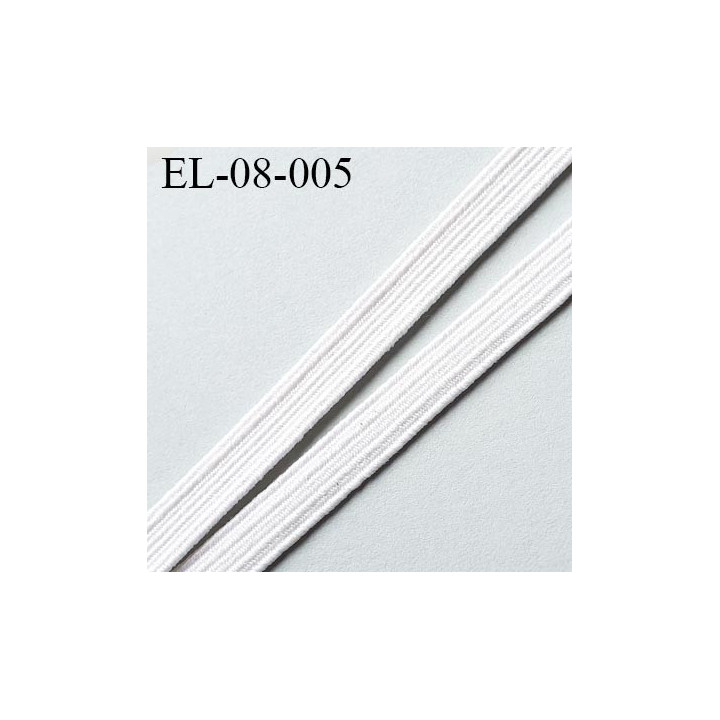 élastique plat largeur 8 mm couleur blanc prix pour 1 mètre de longueur