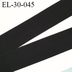 Elastique 30 mm plat tissé couleur noir souple largeur 30 mm prix au mètre