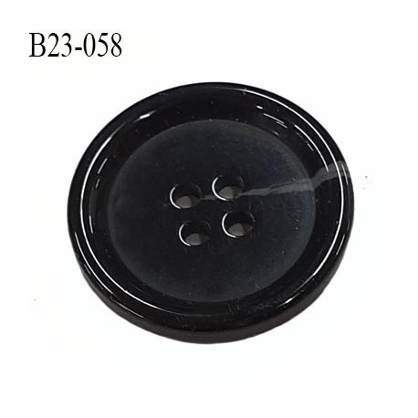 bouton 23 mm pvc très haut de gamme couleur noir et corne incrusté 4 trous diamètre 23 millimètres