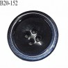 bouton 20 mm pvc très haut de gamme couleur noir et couleur bleu nacré en bordure 4 trous diamètre 20 millimètres