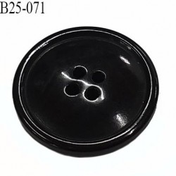 bouton 25 mm pvc très haut de gamme couleur noir brillant 4 trous diamètre 25 millimètres
