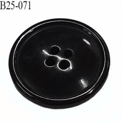 bouton 25 mm  pvc très haut de gamme couleur noir brillant 4 trous diamètre 25 millimètres