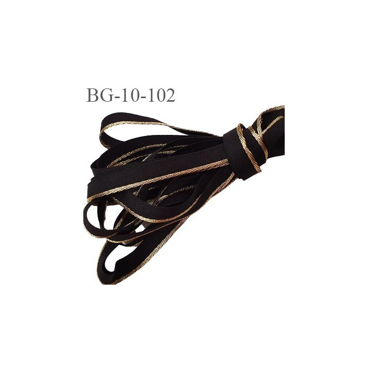 galon  ruban 10 mm  polyester  couleur noir et bordure or largeur 10 mm prix au mètre