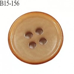 bouton 15 mm pvc très haut de gamme couleur beige et couleur caramel en bordure 4 trous diamètre 15 millimètres