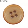 bouton 15 mm  pvc très haut de gamme couleur beige et couleur caramel en bordure 4 trous diamètre 15 millimètres