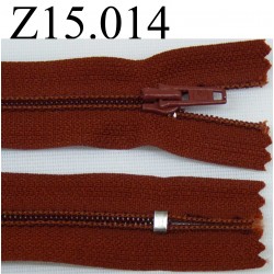 fermeture à glissière longueur 15 cm couleur marron rouille non séparable zip nylon