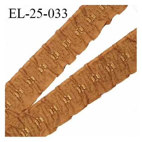 Elastique 25 mm bretelle et lingerie très belle qualité couleur caramel rouille et or froncé largeur 25 mm prix au mètre