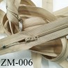 fermeture 70 cm monté sur rouleau couleur BEIGE 1 curseur par fermeture de 70 cm largeur 25 mm largeur du zip 4 mm