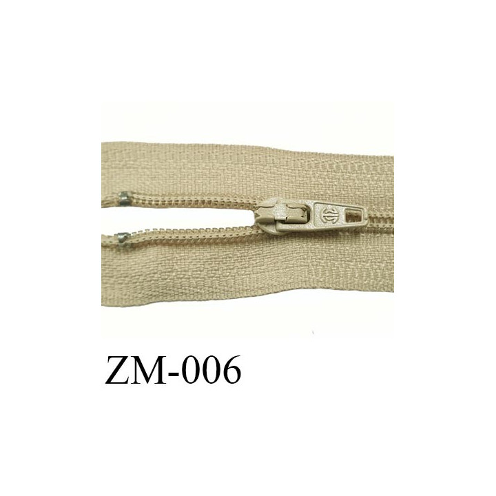 fermeture 70 cm monté sur rouleau couleur BEIGE 1 curseur par fermeture de 70 cm largeur 25 mm largeur du zip 4 mm