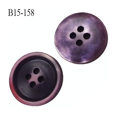 bouton 15 mm  pvc très haut de gamme couleur noir violet rouge et trop beau 4 trous diamètre 15 millimètres
